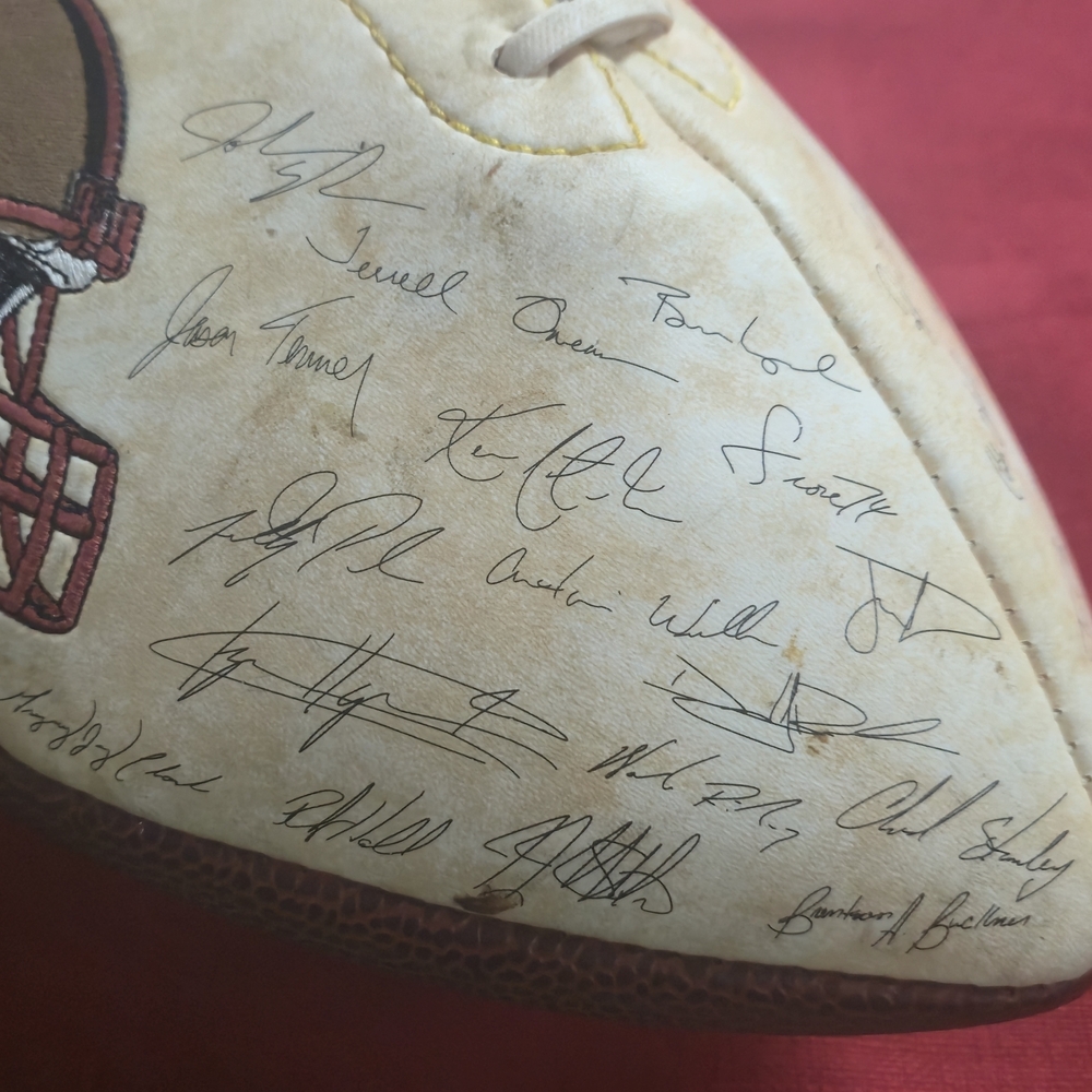 San Francisco 49ers Autographed Football - Gold and Burgundy - Picture 7 of 8